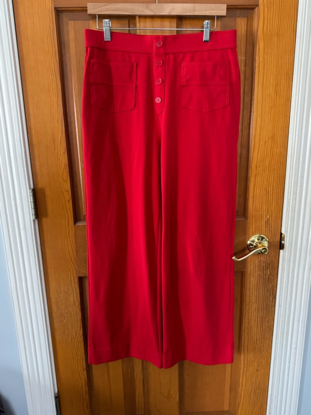 HALARA Red High-Waist Wide Leg Pants